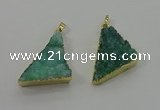 NGP4105 22*35mm - 24*40mm triangle druzy quartz pendants wholesale