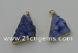 NGP4106 22*35mm - 24*40mm triangle druzy quartz pendants wholesale