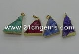NGP4108 22*35mm - 24*40mm triangle druzy quartz pendants wholesale
