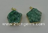 NGP4116 28*28mm - 30*30mm pentagon druzy quartz pendants wholesale