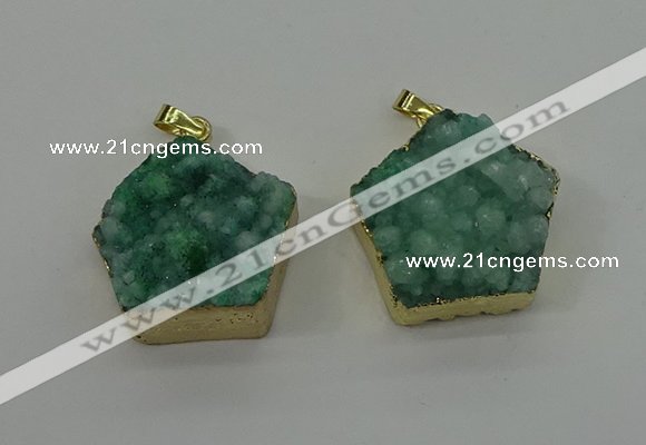 NGP4116 28*28mm - 30*30mm pentagon druzy quartz pendants wholesale