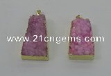 NGP4124 22*35mm - 24*40mm trapezoid druzy quartz pendants wholesale