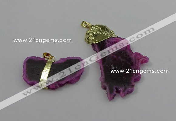 NGP4133 25*35mm - 40*50mm freeform druzy quartz pendants wholesale