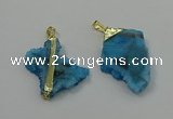 NGP4134 25*35mm - 40*50mm freeform druzy quartz pendants wholesale