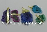 NGP4138 25*35mm - 40*50mm freeform druzy quartz pendants wholesale