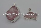 NGP4140 20*30mm - 35*45mm freeform rose quartz pendants wholesale