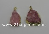 NGP4141 20*30mm - 35*45mm freeform rose quartz pendants wholesale