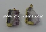 NGP4143 25*30mm - 30*35mm freeform druzy amethyst pendants