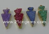 NGP4160 20*45mm - 22*48mm arrowhead druzy quartz pendants