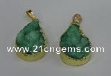 NGP4197 18*25mm - 18*28mm flat teardrop druzy quartz pendants