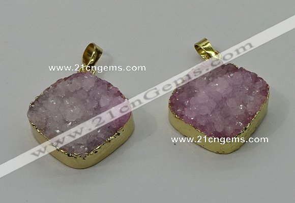 NGP4214 20mm - 22mm diamond druzy quartz pendants wholesale
