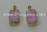 NGP4224 16*25mm - 18*25mm rectangle druzy quartz pendants wholesale