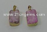 NGP4224 16*25mm - 18*25mm rectangle druzy quartz pendants wholesale