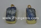 NGP4236 18*25mm - 18*28mm rectangle druzy quartz pendants wholesale