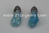 NGP4290 10*30mm - 15*45mmmm nuggets plated quartz pendants