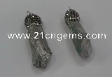 NGP4294 10*30mm - 15*45mmmm nuggets plated quartz pendants