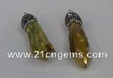 NGP4295 10*30mm - 15*45mmmm nuggets plated quartz pendants