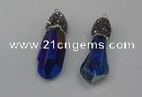 NGP4299 10*30mm - 15*45mmmm nuggets plated quartz pendants