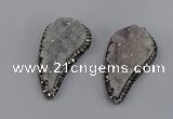 NGP4313 20*40mm - 25*50mm wing-shaped druzy quartz pendants