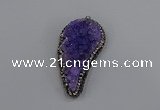 NGP4315 20*40mm - 25*50mm wing-shaped druzy quartz pendants