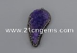 NGP4315 20*40mm - 25*50mm wing-shaped druzy quartz pendants