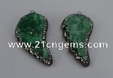 NGP4318 20*40mm - 25*50mm wing-shaped druzy quartz pendants