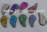 NGP4321 20*40mm - 25*50mm wing-shaped druzy quartz pendants