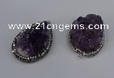 NGP4324 25*35mm - 30*40mm freeform druzy amethyst pendants