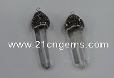 NGP4330 10*35mm - 12*45mm sticks white crystal pendants