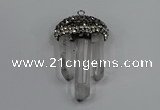 NGP4332 22*30mm - 25*35mm sticks white crystal pendants