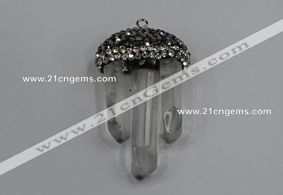 NGP4332 22*30mm - 25*35mm sticks white crystal pendants