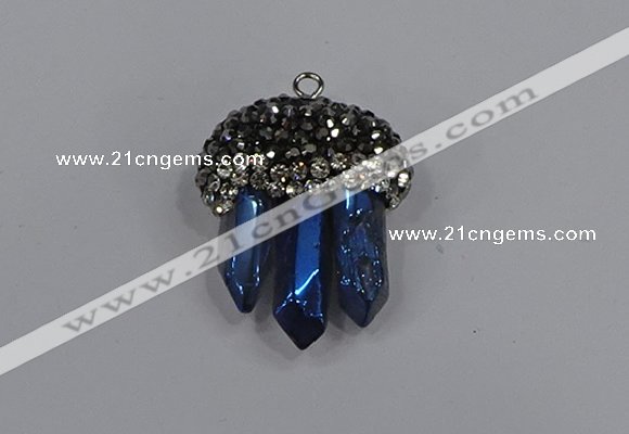 NGP4339 22*30mm - 25*35mm sticks white crystal pendants