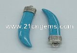 NGP4515 12*50mm - 12*55mm horn blue turquoise pendants wholesale