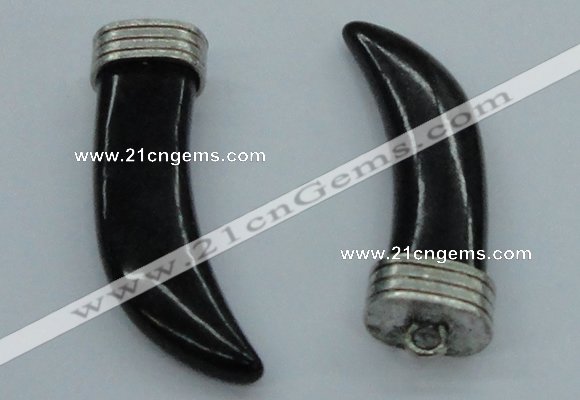 NGP4529 15*55mm - 15*60mm horn black turquoise pendants wholesale