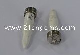 NGP4536 15*52mm bullet-shaped white howlite turquoise pendants