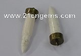 NGP4537 15*52mm bullet-shaped white howlite turquoise pendants