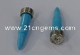 NGP4540 15*52mm bullet-shaped white howlite turquoise pendants