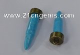 NGP4541 15*52mm bullet-shaped white howlite turquoise pendants