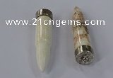 NGP4544 15*62mm bullet-shaped white howlite turquoise pendants