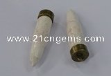 NGP4545 15*62mm bullet-shaped white howlite turquoise pendants