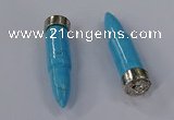 NGP4548 15*62mm bullet-shaped white howlite turquoise pendants