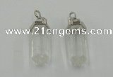 NGP5001 8*30mm sticks white crystal gemstone pendants wholesale