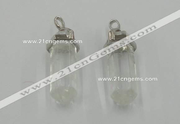NGP5001 8*30mm sticks white crystal gemstone pendants wholesale