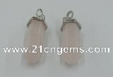 NGP5002 8*30mm sticks rose quartz gemstone pendants wholesale