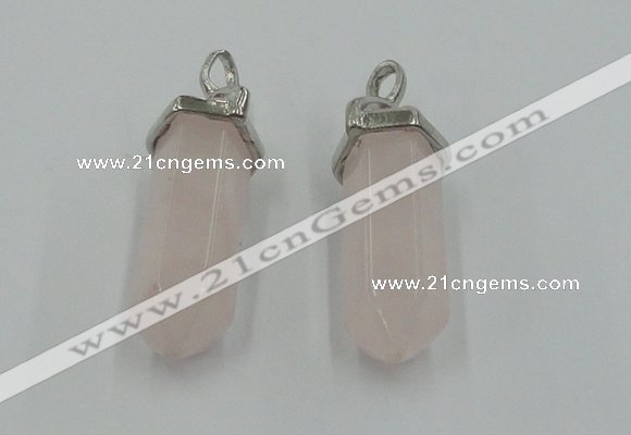 NGP5002 8*30mm sticks rose quartz gemstone pendants wholesale