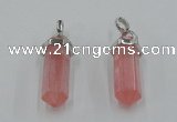 NGP5003 8*30mm sticks cherry quartz gemstone pendants wholesale