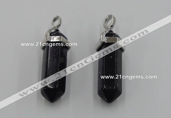 NGP5007 8*30mm sticks blue goldstone pendants wholesale