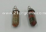 NGP5014 8*30mm sticks unakite gemstone pendants wholesale