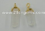 NGP5026 8*30mm sticks white crystal gemstone pendants wholesale