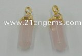 NGP5027 8*30mm sticks rose quartz gemstone pendants wholesale